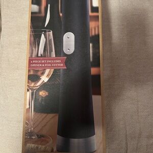 Sleek Black Electric Wine Opener Set